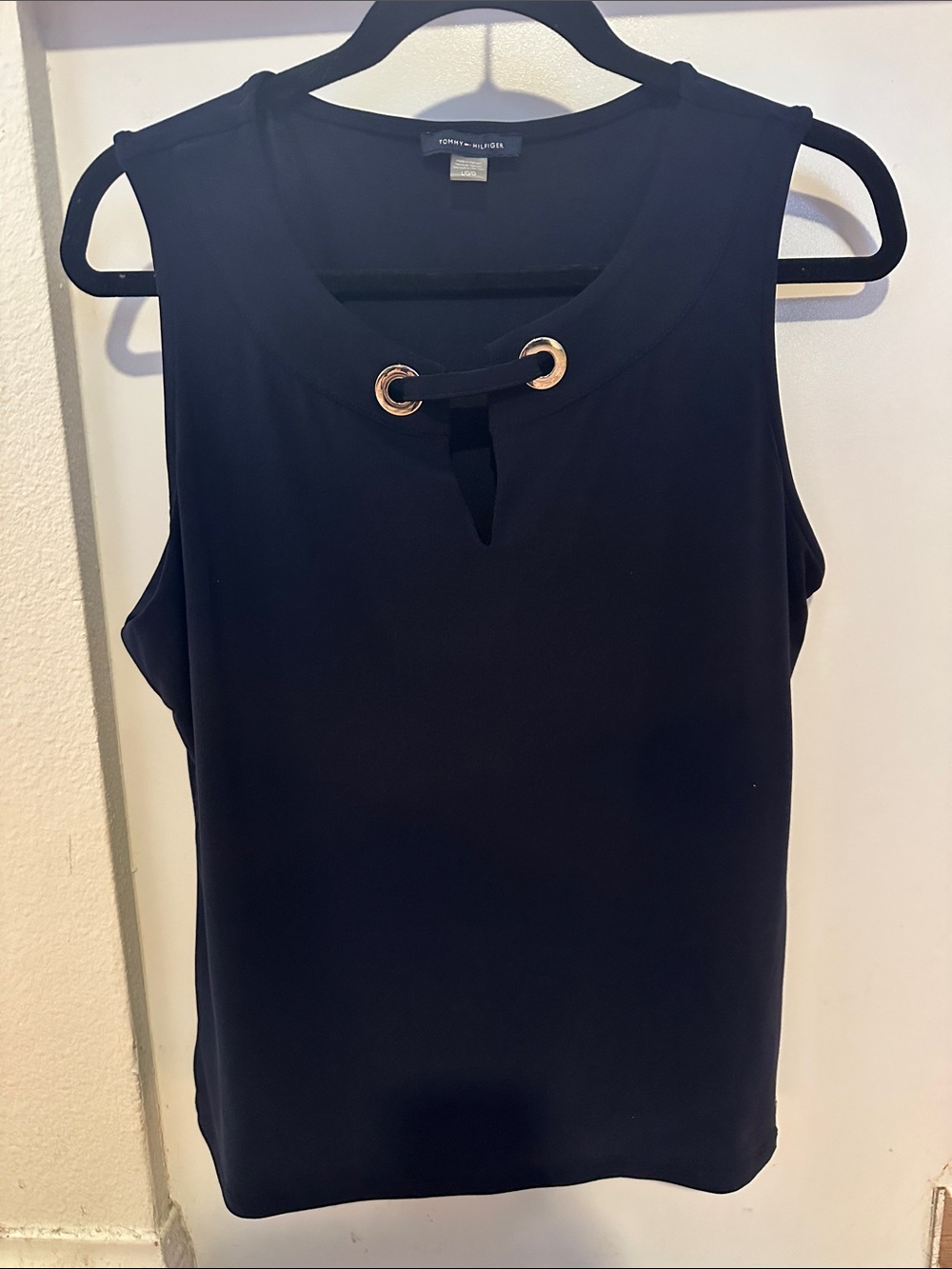 Tommy Hilfiger Black Sleeveless Grommet Detail Camisole